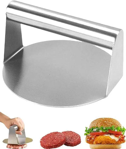 35930 stainless steel burger press kitchen tool, single press with round patty mold