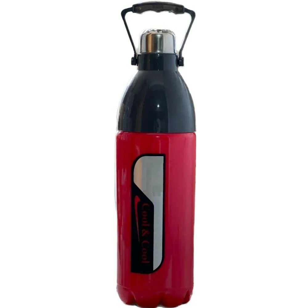 Plastic insulated water bottle with handle, 2000 ml capacity, in a cool design, ideal for home and outdoor use by Drpshippr.