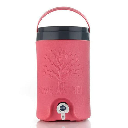 Plastic insulated water jug by Drpshippr, 5 liters, ideal for travel, keeps water cool, perfect for home and outdoor use.