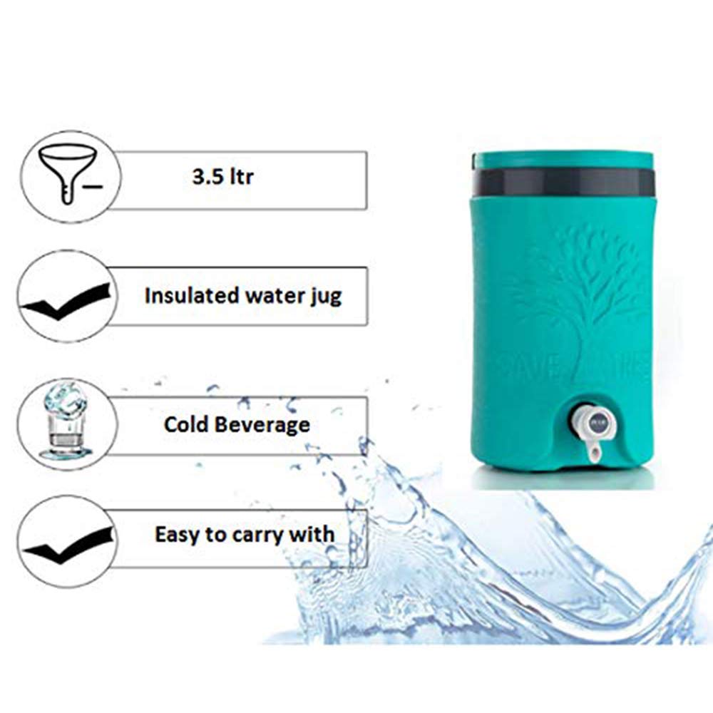 Drpshippr 5L plastic insulated water jug for travel and home use, keeps water cool in a durable, portable design.