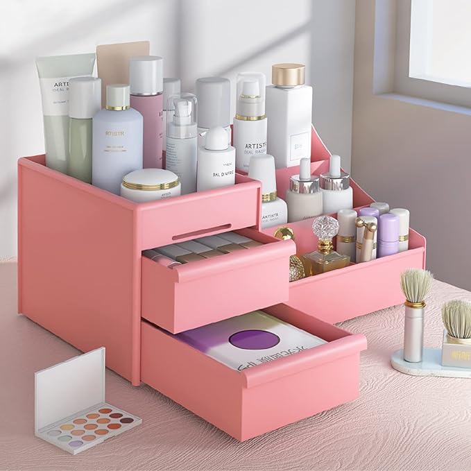 Cosmetic Organizer Box Drawers Storage Plastic Stationary Box