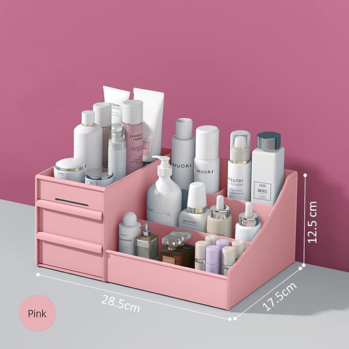 Cosmetic Organizer Box Drawers Storage Plastic Stationary Box
