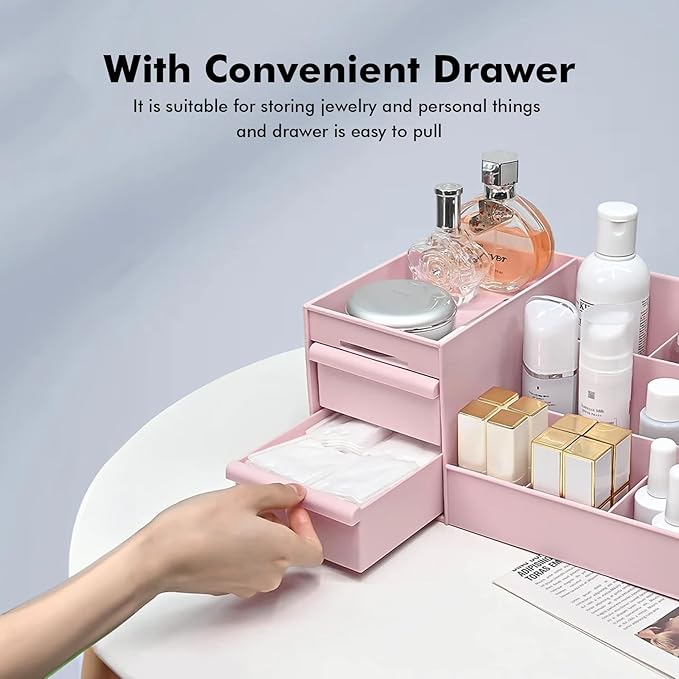 Cosmetic Organizer Box Drawers Storage Plastic Stationary Box