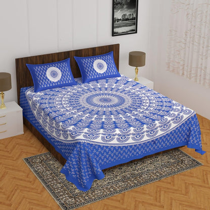 Cotton printed double bedsheet with colorful floral design, soft fabric, and comfortable bedding from Drpshippr.