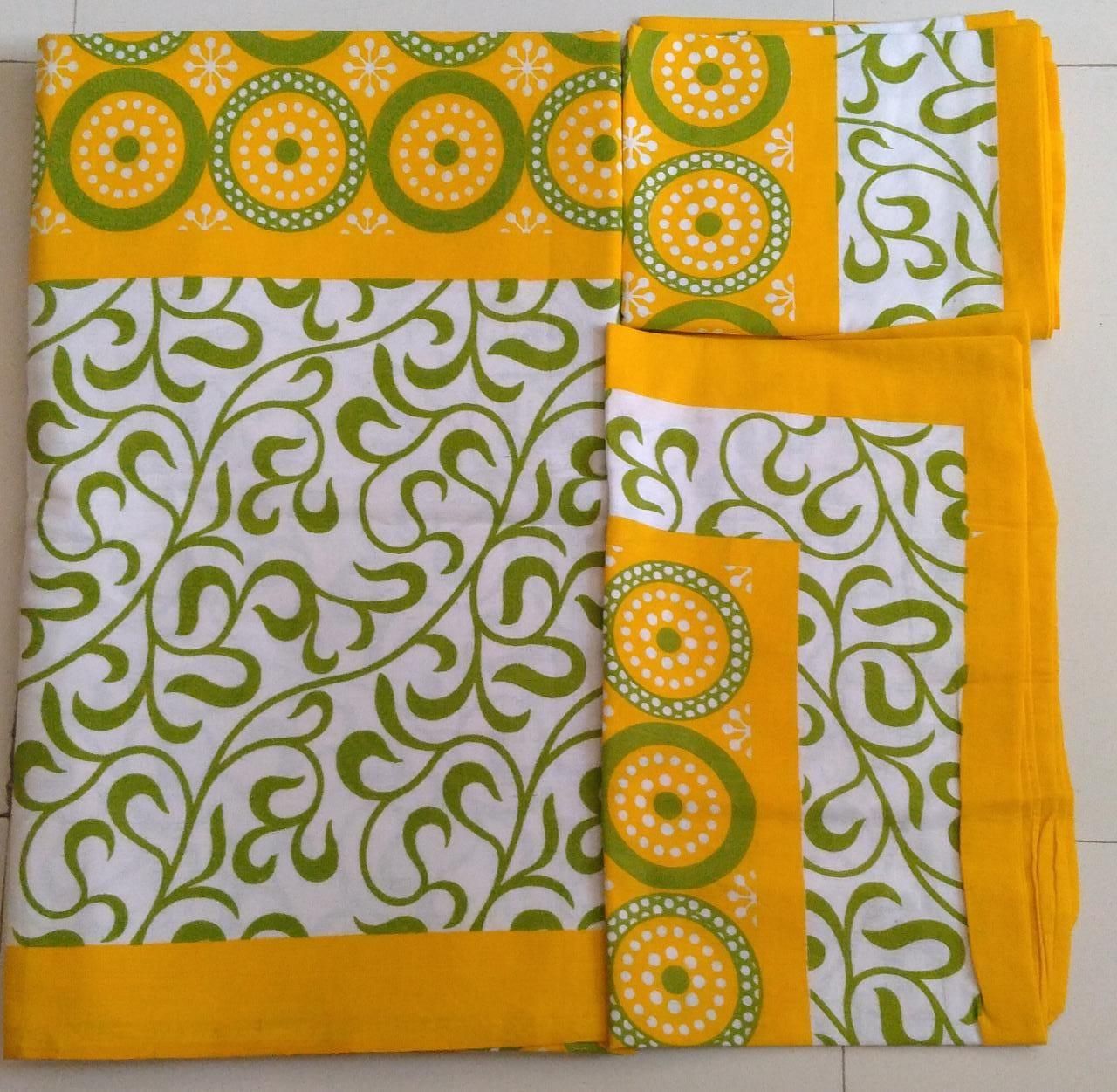 Cotton printed double bedsheet from Drpshippr featuring colorful floral design, soft fabric, and comfortable bedding.