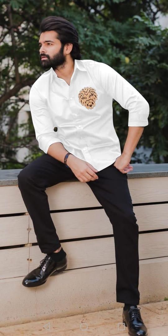 Cotton printed men's casual shirt with full sleeves, regular fit from Drpshippr Men's Collection, featuring colorful print design.