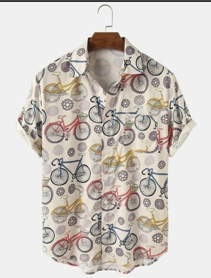 Cotton printed men's casual shirt with half sleeves from Drpshippr, featuring a regular fit and stylish design.