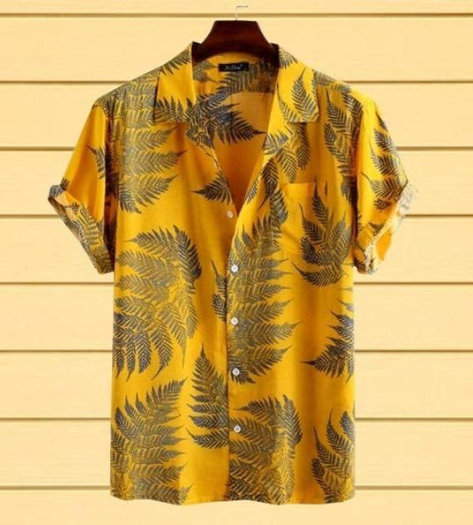 Cotton Printed Half Sleeves Slim Fit Casual Shirt