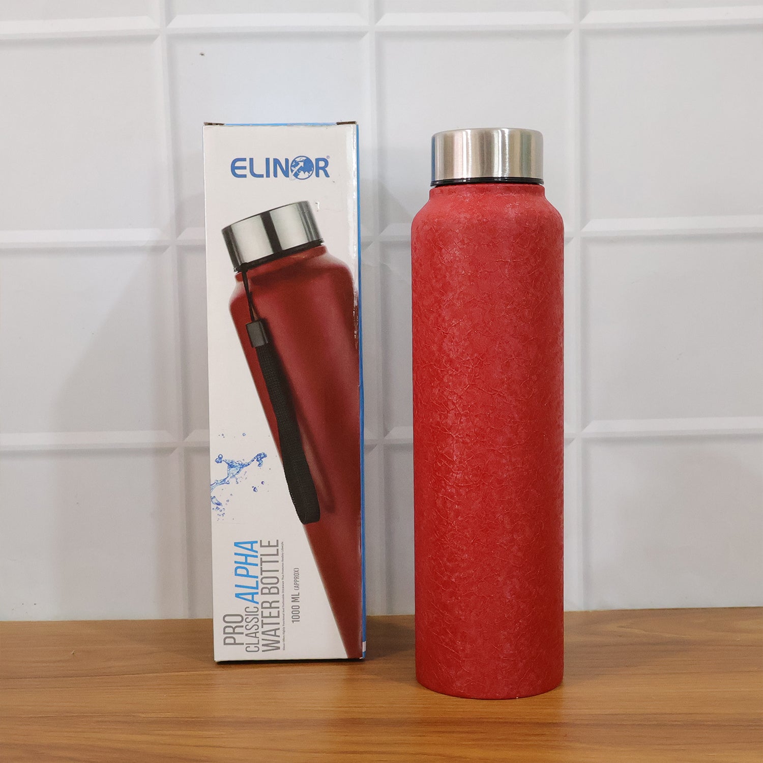 Red Alpha Pro Classic Stainless Steel Water Bottle 1000 Ml Red Color