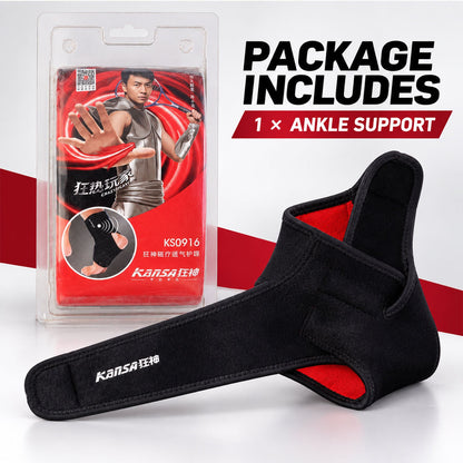 Wukusy adjustable ankle support brace with wrap strap, designed for comfortable everyday wear and ankle stability.