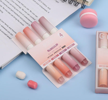 Set of four pastel highlighters by Drpshippr, featuring cute, colorful marker pens for office and stationery use.