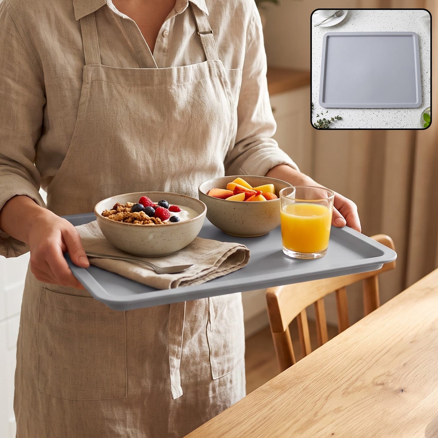 Multipurpose Rectangular Plastic Tea Serving Tray For Home And Kitchen Use (1 Pc)
