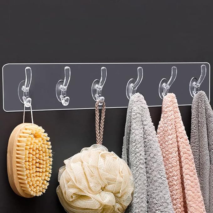 Clear Adhesive Wall Hanger Hooks (Pack of 2)