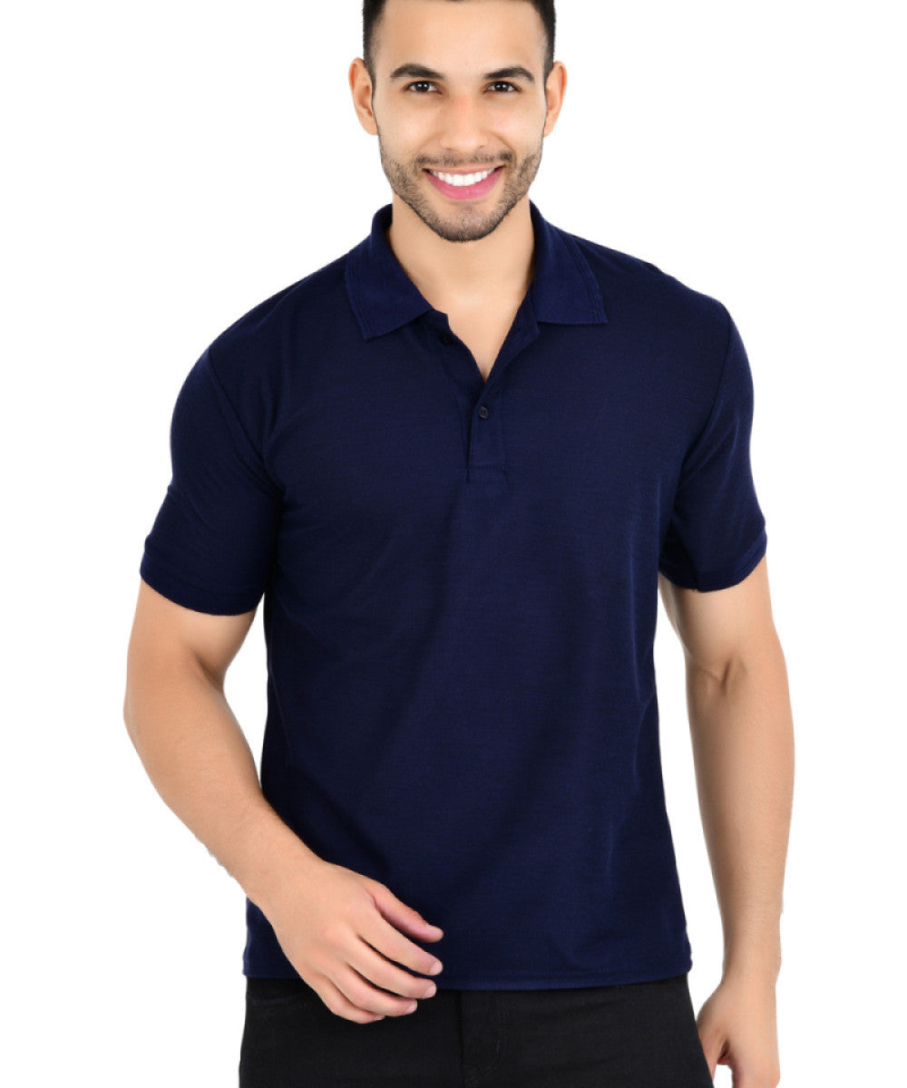 Men's solid polo neck multicolor T-shirt pack from Drpshippr, featuring four stylish, comfortable men's collection shirts with vibrant colors.