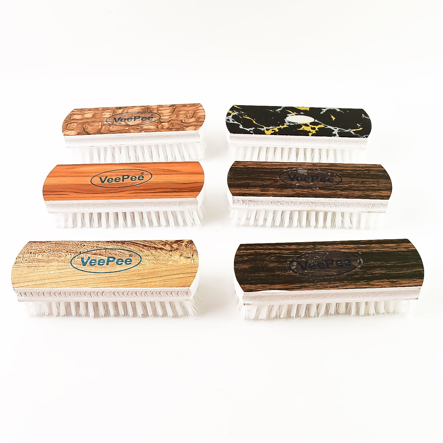 Wukusy Veepee heavy-duty cloth washing brush set with six durable brushes for home cleaning tasks.