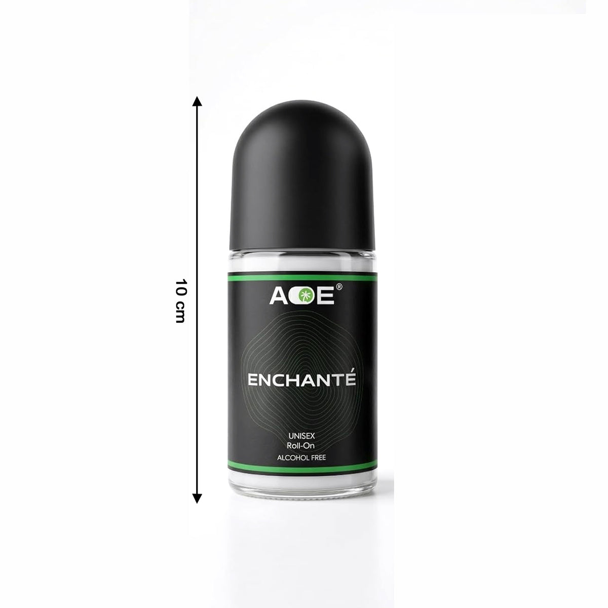 Wukusy Aoe Premium long-lasting unisex roll-on deodorant with green fragrance, 50ml bottle displayed with the cap off.