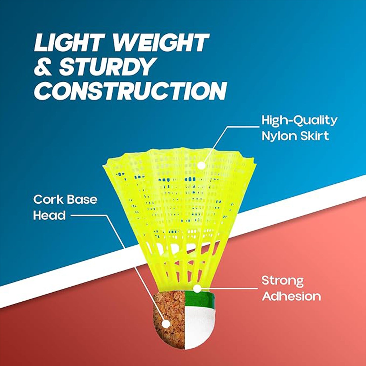 Durable Feather Shuttlecock (6 Pcs Set)