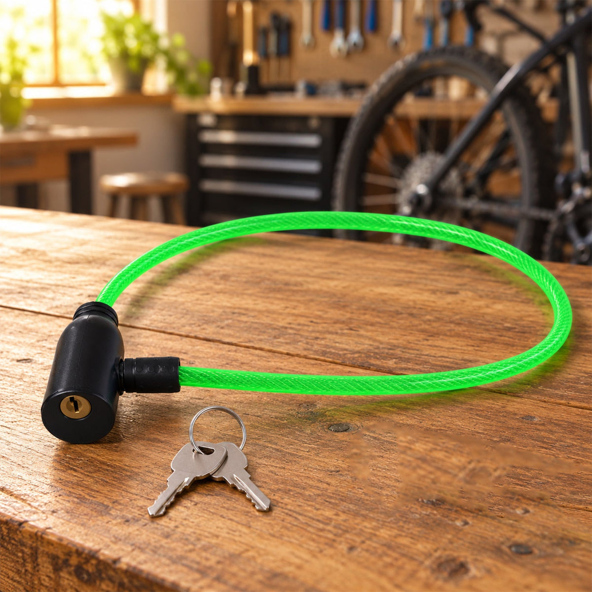 Heavy Duty Flexible Braided Steel Cable Security Lock With Keys