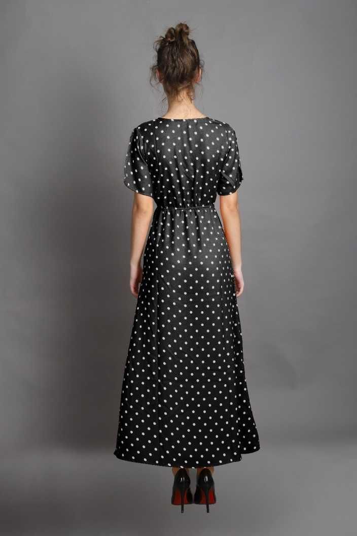 Women's crepe polka dot drop waist dress from DARZI Women's Collection, featuring a stylish, casual design with a flattering fit.