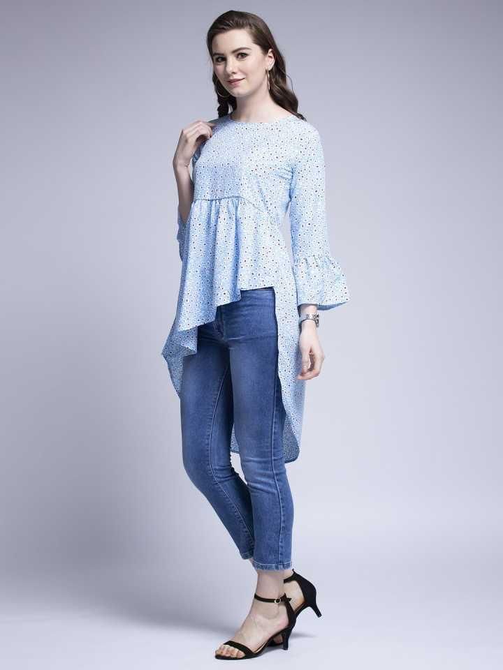 Drpshippr Darzi women's crepe printed tops featuring vibrant patterns and lightweight fabric, perfect for casual or chic outfits.