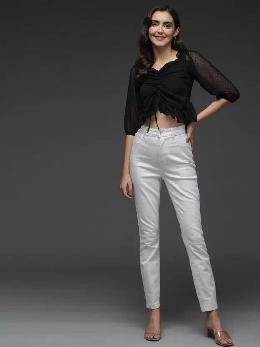 Women's Georgette self-design top from DARZI Women's Collection, featuring intricate patterns and lightweight fabric.