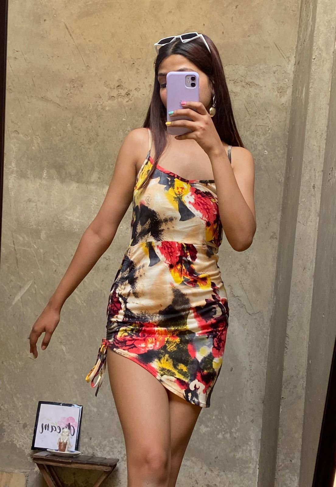 Women's floral bodycon dress made from Lycra blend by Darzi, featuring a fitted silhouette from the Drpshippr Women's Collection.