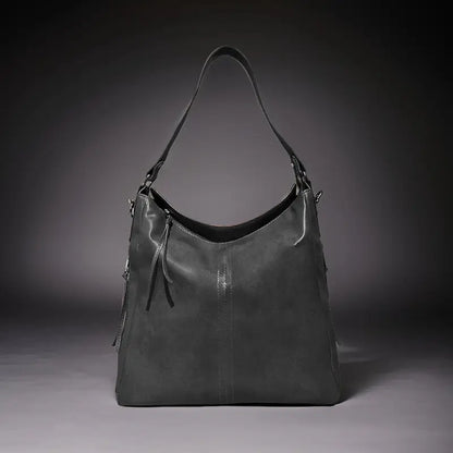 Black Vegan Leather Shoulder Bag | Spacious, Water-Resistant, Lightweight & Adjustable Strap