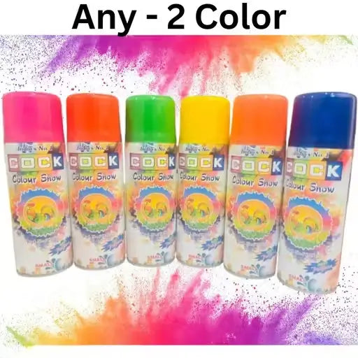 Cock Brand Colour Snow Spray Pack of 2 | Multicolor Party Celebration Spray
