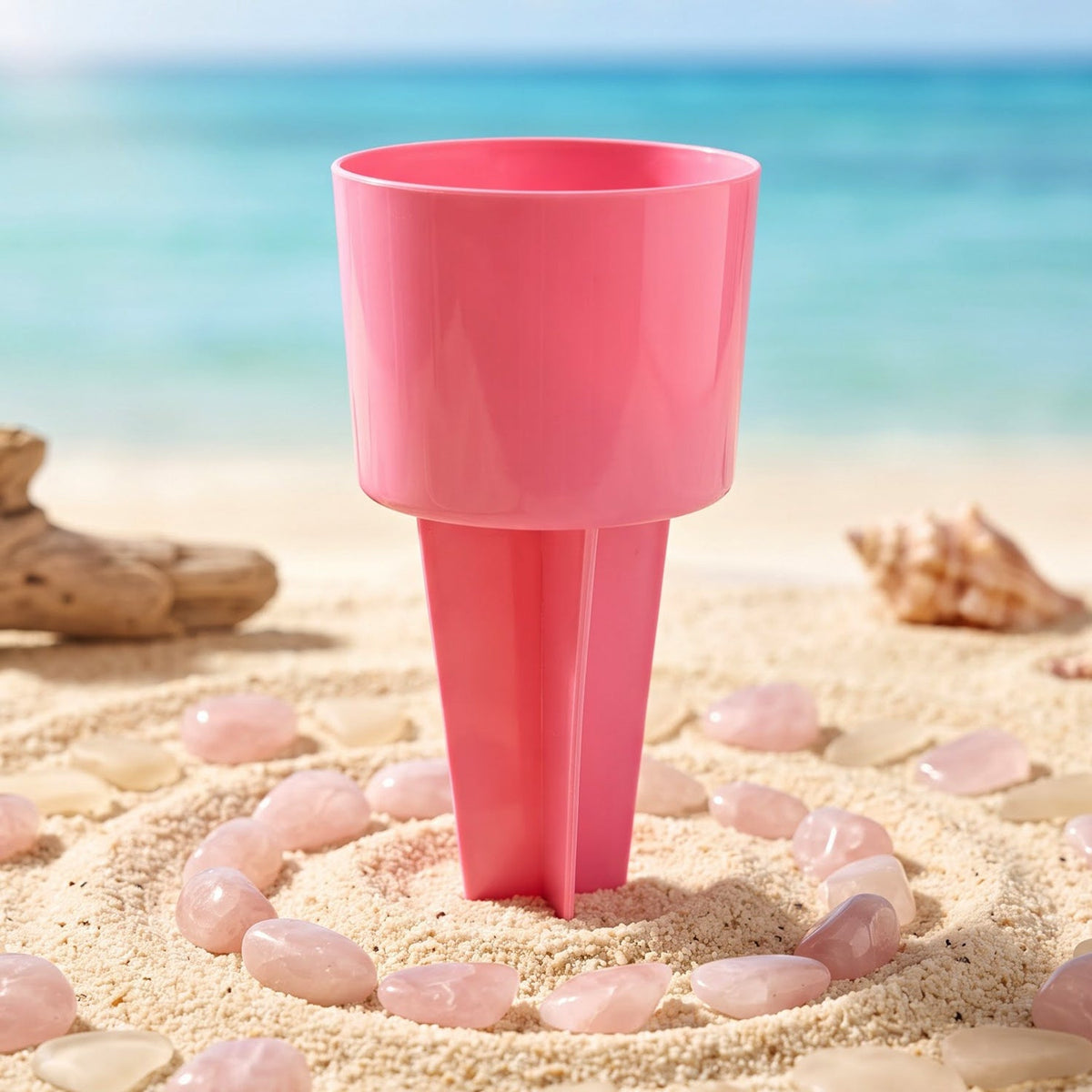 Beach Beverage Sand Cup Holder With Ground Stake For Outdoor Beverage Use (1 Pc)