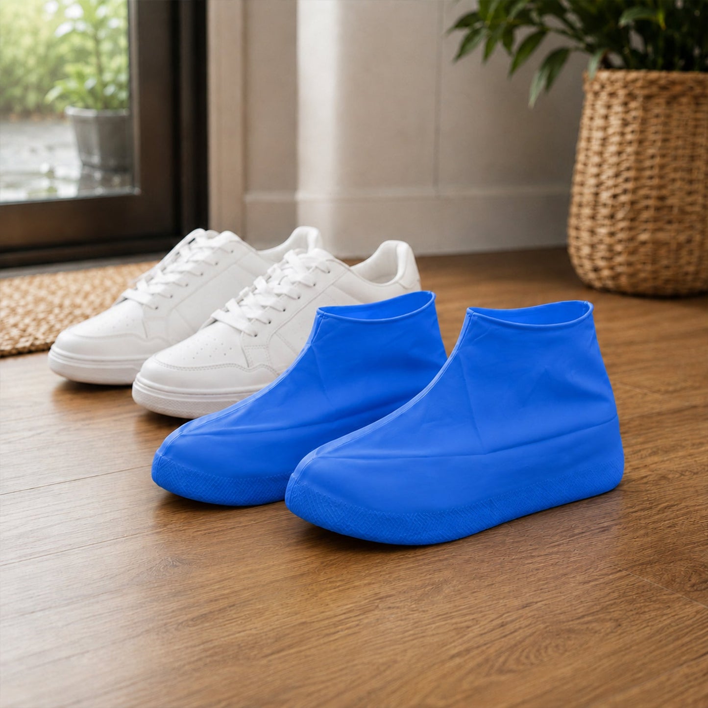 Reusable Medium Latex Waterproof Shoe Covers For Rain And Outdoor Use (1 Pair)