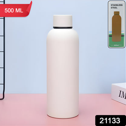 Stainless Steel Double Wall Vacuum-insulated Drink Water (White  500 Ml Approx)