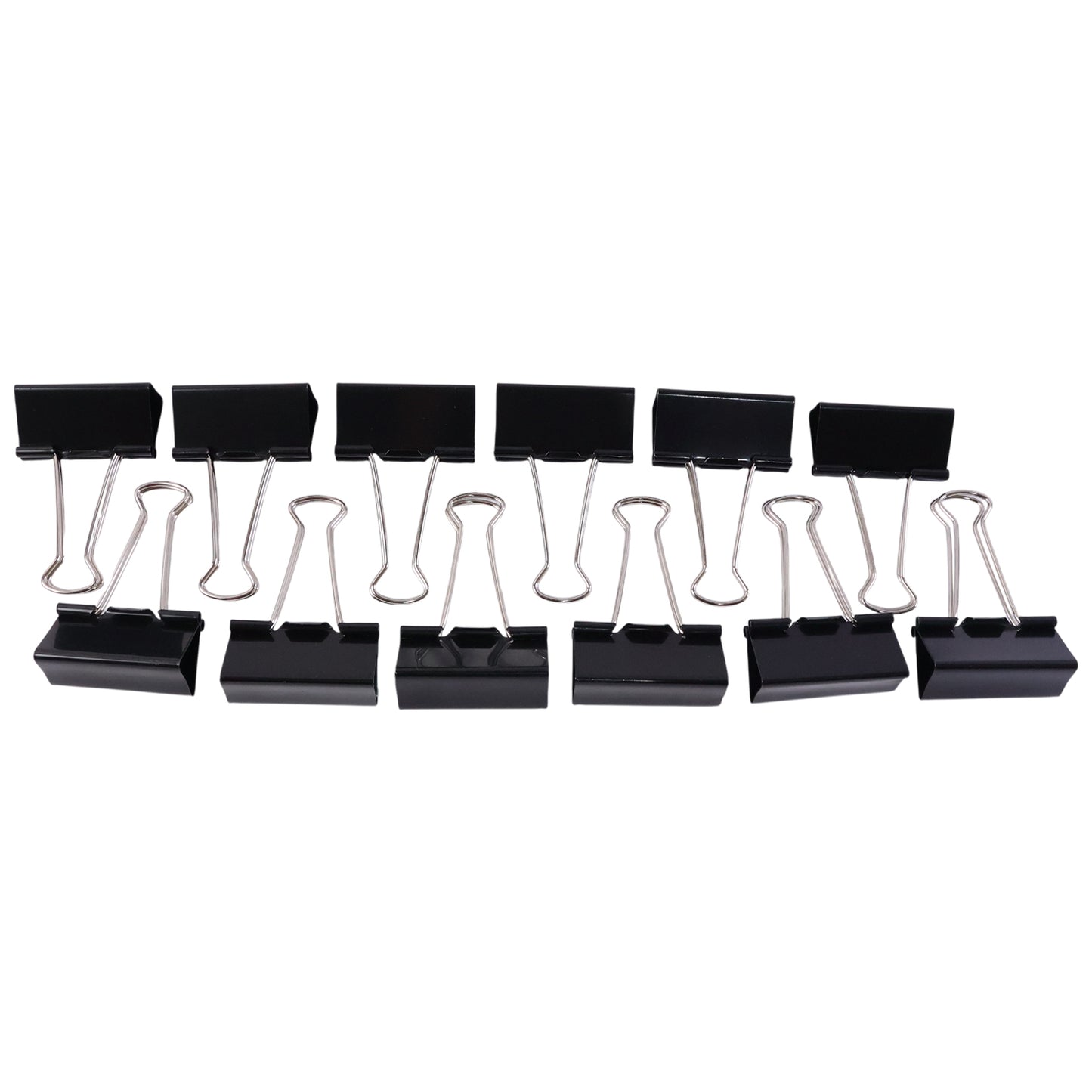 Heavy Duty Black Metal Binder Clips (25 Mm 12 Pieces Set)