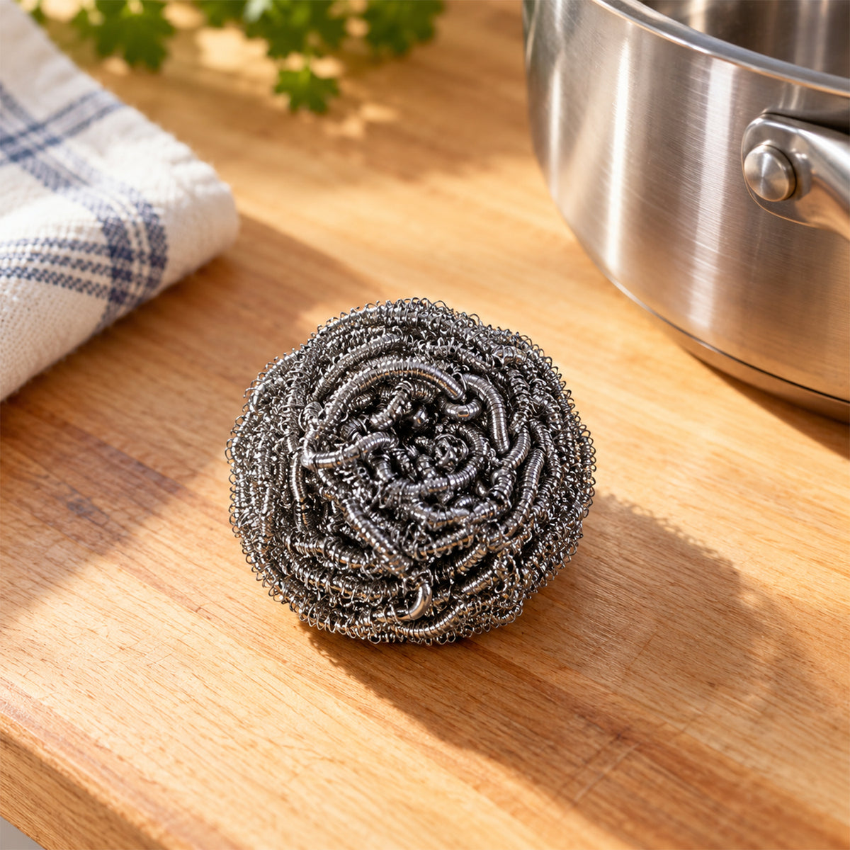 Wukusy 12-piece steel scrubbers for cleaning metal utensils, pots, and pans