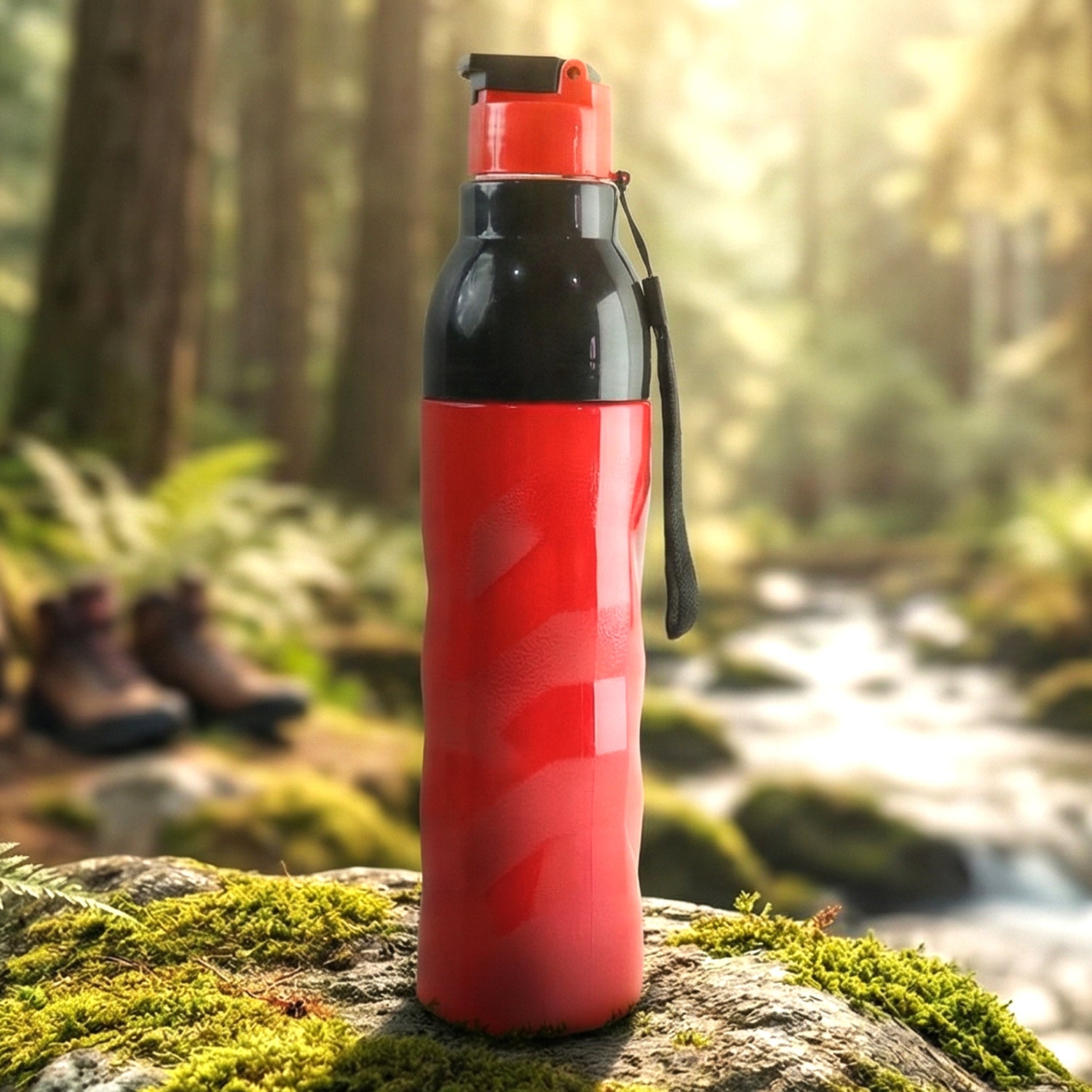 Wukusy plastic sports water bottle, 1000 ml capacity, with a screw-on lid, clear design, ideal for active hydration.