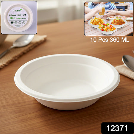 Vegnar Disposable Food Serving Bowl Set Of 10 Pieces 360 Ml Capacity
