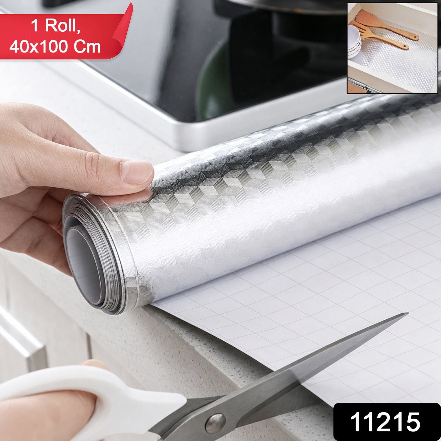 Aluminium Foil Paper Roll Kitchen Wrapping Food Storage Cooking Baking (1 Pc)