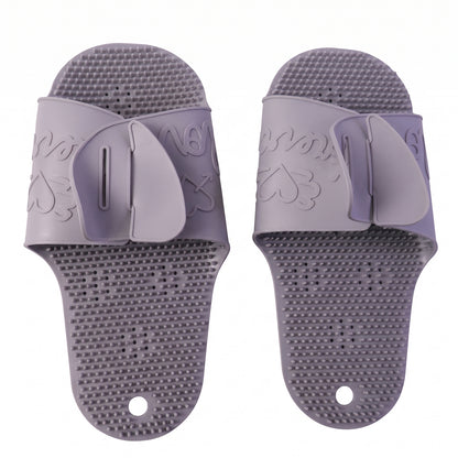 Massage Bath Slippers With Foot Scrubbing Bristles For Daily Bathroom Use (1 Pair)