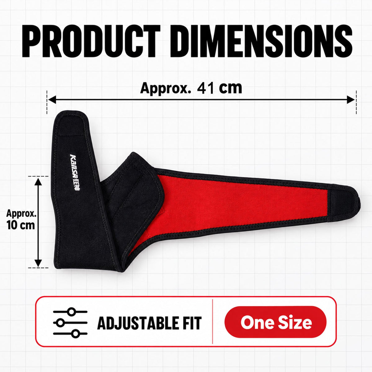 Wukusy adjustable ankle support brace with wrap strap, designed for comfort and stability during everyday wear.