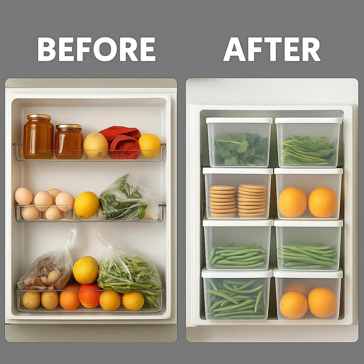 Dropdash unbreakable kitchen storage baskets, set of 6, durable plastic containers for organizing kitchen items.