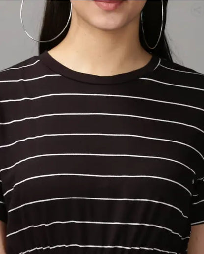 Pretty Graceful Striped Women Tops & Tunics – Lycra Sleeveless Crop Top