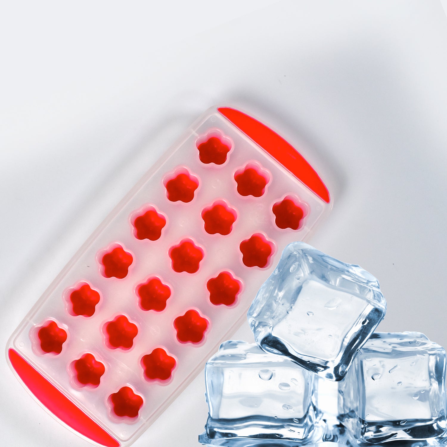 7165 Ice Mould Flower Shape 18 Cavity Mould Ice Tray Sphere Ice Flower Mould Small Ice Flower Tray Mini Ice Cube Tray