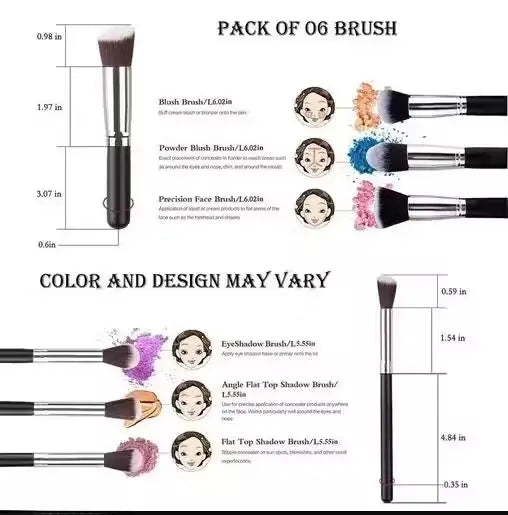 Face Powder Eyeshadow Brush Set with Blender Sponge Puff & Eyeliner Pencil