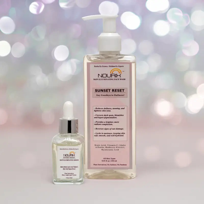 Nourix Sunset Reset Serum and Face Wash Combo