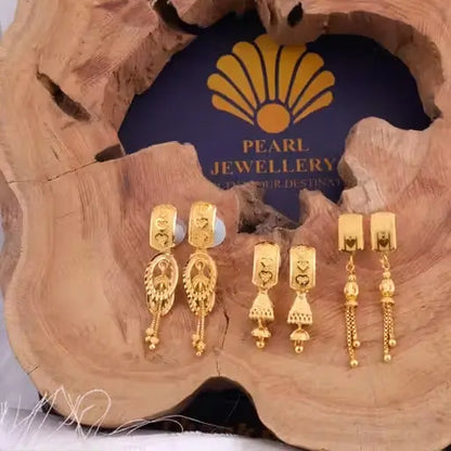 Combo Earrings for Women & Girls – Brass Gold Plated Drop Earrings