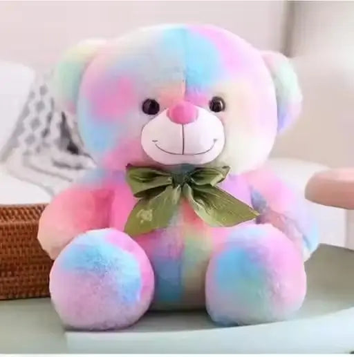 Cute Teddy Bear Rainbow Classic 35 cm Soft Toy – Multicolor Stuffed Animal