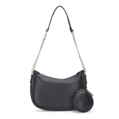 Small Classic Chain Shoulder Bag Black | Vegan Leather Women & Girl's Handbag