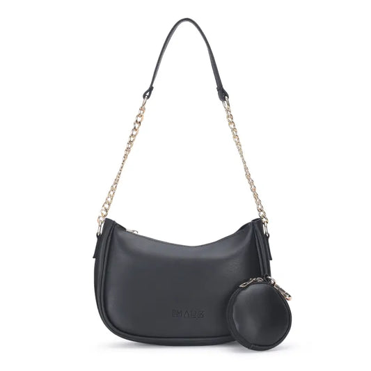 Small Classic Chain Shoulder Bag Black | Vegan Leather Women & Girl's Handbag