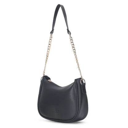 Small Classic Chain Shoulder Bag Black | Vegan Leather Women & Girl's Handbag