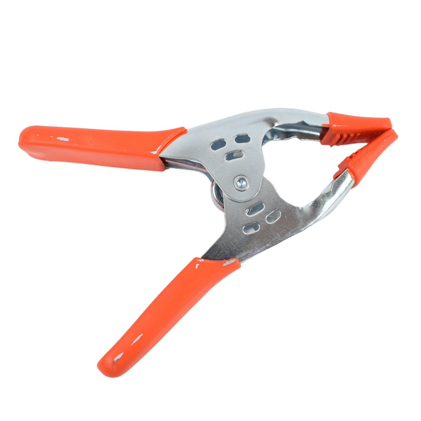 Heavy duty 6-inch Wukusy spring metal clamps shown in use, ideal for woodworking and DIY projects, with a secure grip.