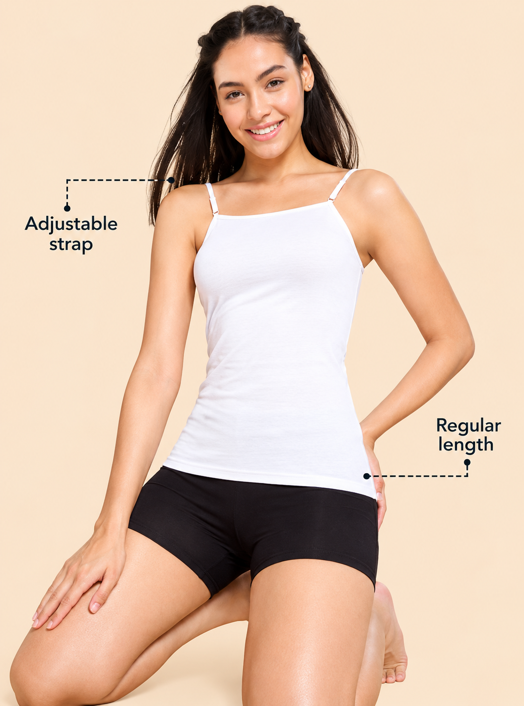 Dropdash casual padded cami top pack of 2, sleeveless camisoles with padding, ideal for layering and everyday wear.